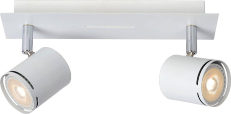 Lucide rilou - plafondspot (plafondlamp) - led dimbaar - gu10 - 2x5w 3000k - wit