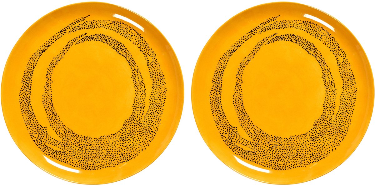 Serax - ottolenghi feast - bord l - geel zwart - 26 ø - 2 stuks