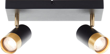 Brilliant vigolo - plafondspot - gu10 2x5w - 3000k - zwart goud