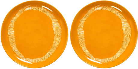Serax - ottolenghi feast - bord m - geel wit - 22 ø - 2 stuks