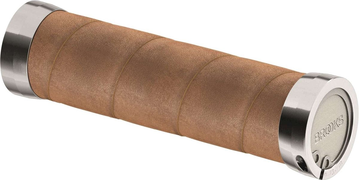 Brooks handvatten slender leather grips 100 130mm aged