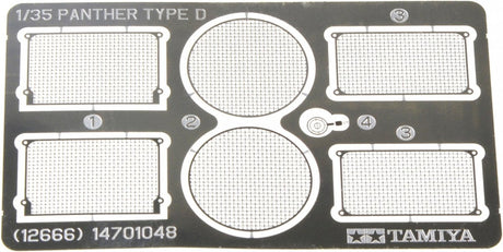 Tamiya modelbouwdecoratie - 12666 panther d. - photo-etched grille set photo-etch