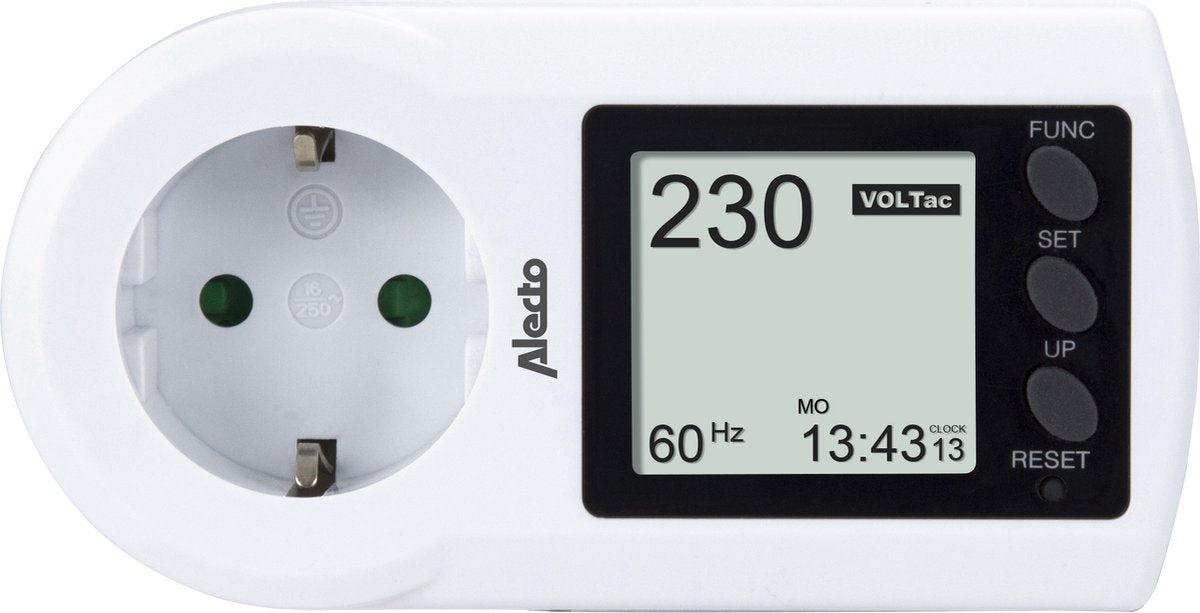 Alecto em-17 energiemeter nl - stroomkosten in eurocenten - elektriciteitsprijs aanpasbaar zwart