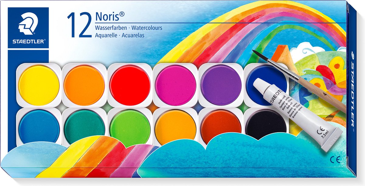 Staedtler noris waterverf - verfdoos 12 kleuren