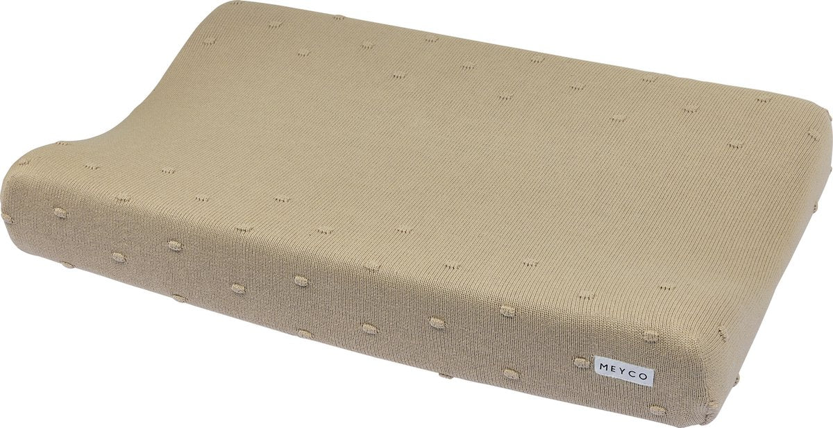 Meyco baby mini knots aankleedkussenhoes - sand - 50x70cm