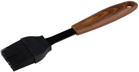 Alpina siliconen bakkwast 22 cm – keukenkwast houten handgreep – zwart bruin