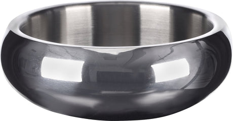 Flamingo voerbak hond – drinkbak hond – eetbak hond inox – dubbelwandige rvs kom met antislip – ø15,5 cm – 790ml – eet- en drinkpot muna rond zilver