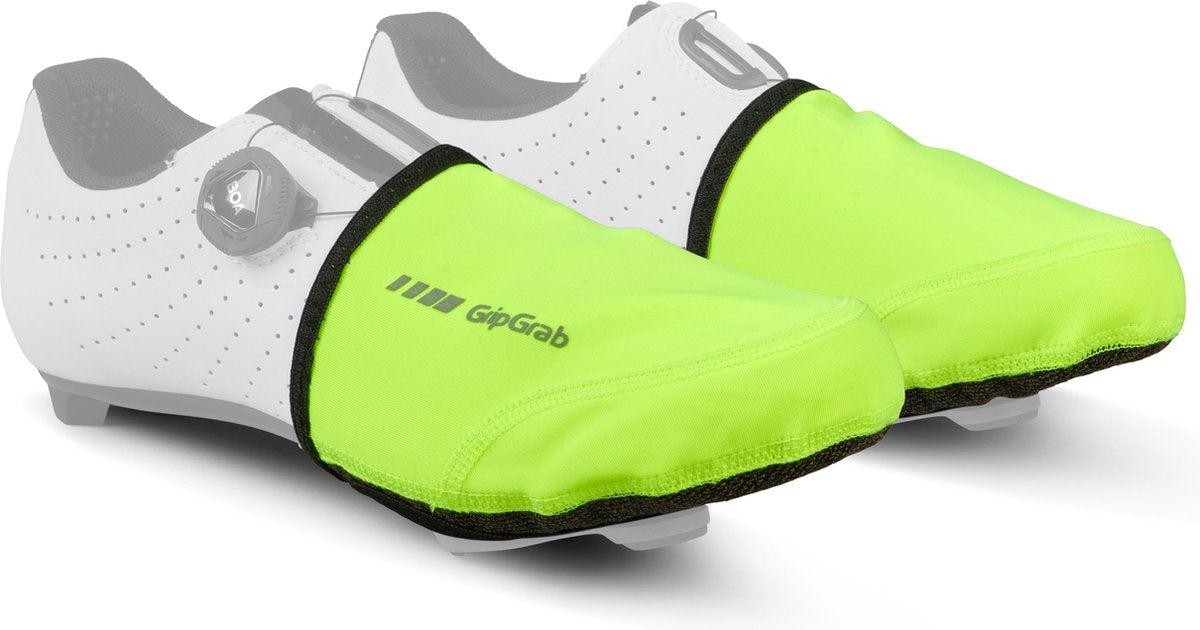 Gripgrab - windproof hi-vis wielren toe covers teenwarmers overschoenen winddicht voor racefietsschoenen - geel hi-vis - unisex - maat xxl xxxl (46-49)