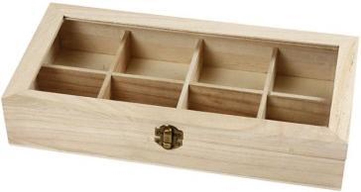 Creativ company https: www.cchobby.nl houten-doos-met-glazen-deksel-afm-32x16x6-cm-gatgrootte-7x7-cm-1-stuk