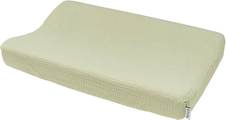 Meyco baby uni aankleedkussenhoes - pre-washed hydrofiel - soft olive - 50x70cm