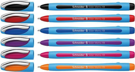 Schneider schrijfwaren schneider balpen - slider memo - penpunt xb - 1,4mm - 5+1 stuks assorti kleuren - s-150296