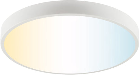 Brilliant slimline - plafondlamp - ø 49 cm - led 20w - cct - 3000k-6500k - dimbaar - nachtlicht - timer - afstandsbediening - wit