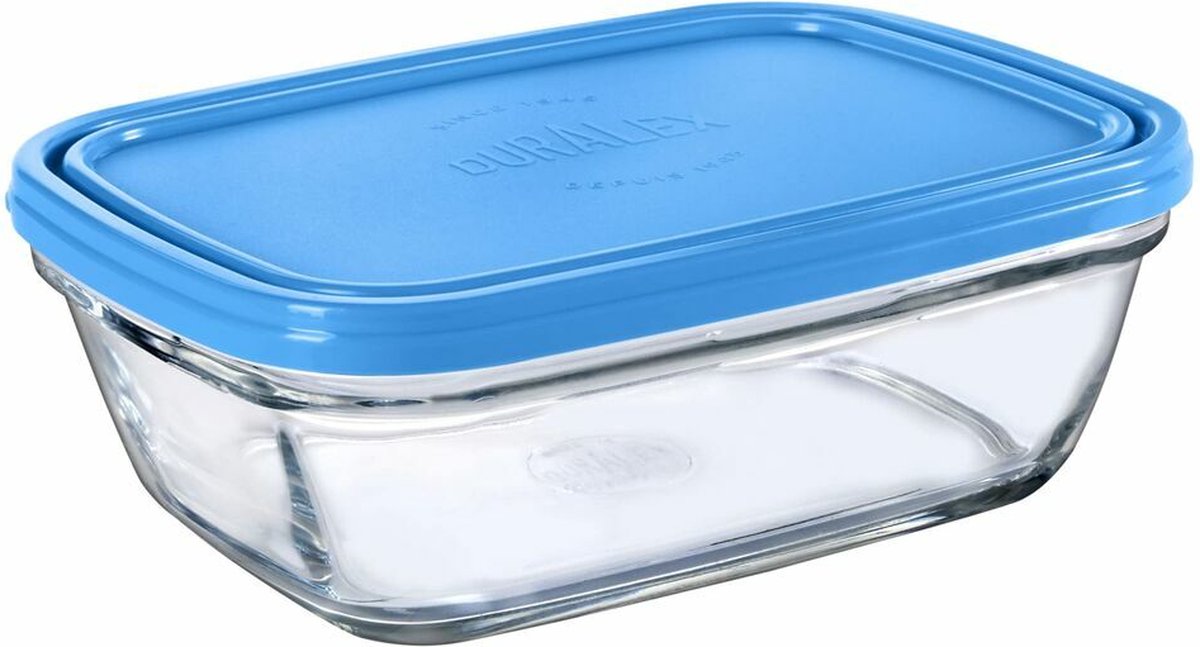 3670 rechthoekige lunchbox met deksel duralex freshbox blauw 1,1 l