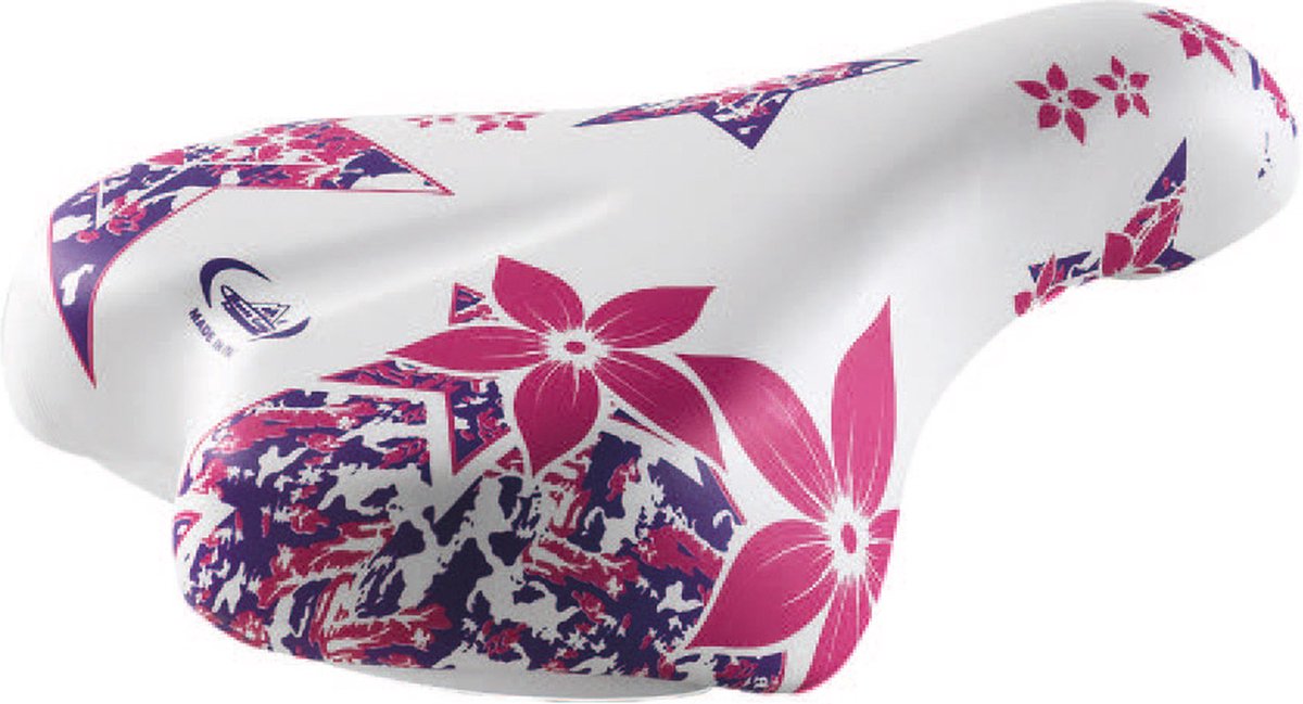 Selle monte grappa zadel magic kinderen 14-16 wit-roze