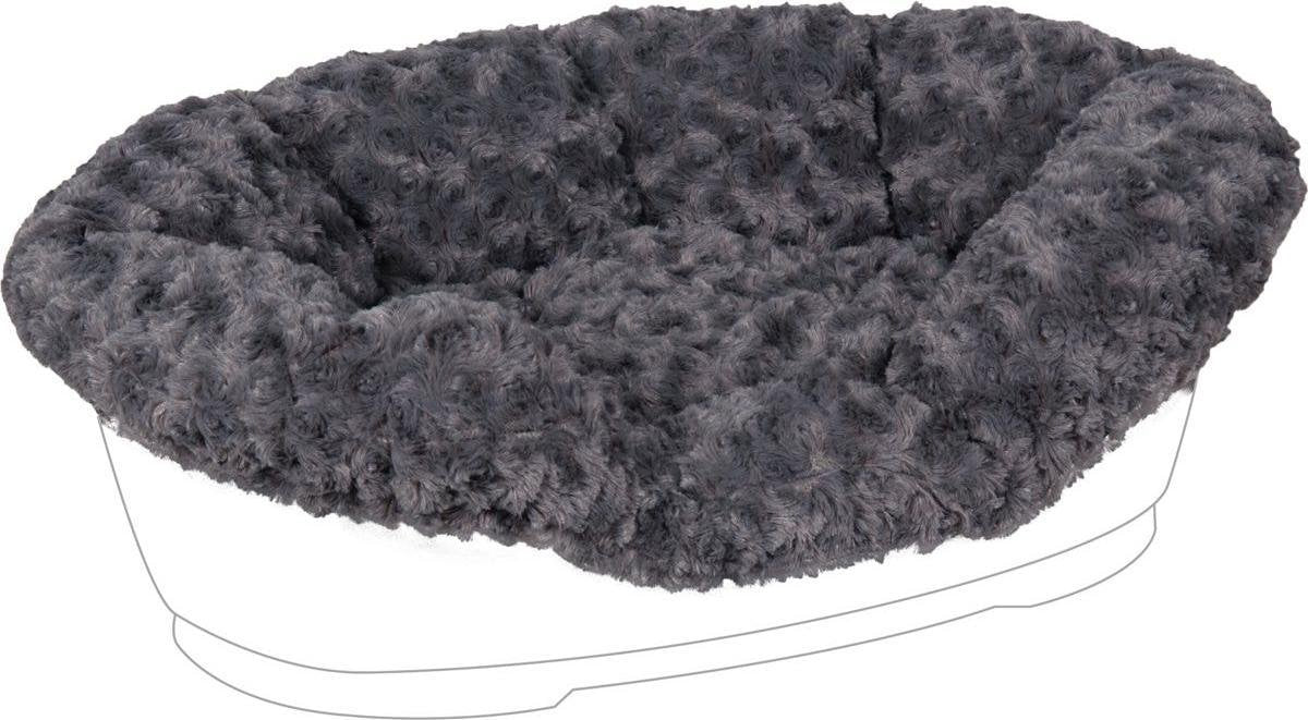 Flamingo hondenkussen tuck cuddly grijs m – 70x47x22 cm – elastische pluche hoes – perfect voor tuck hondenmand –