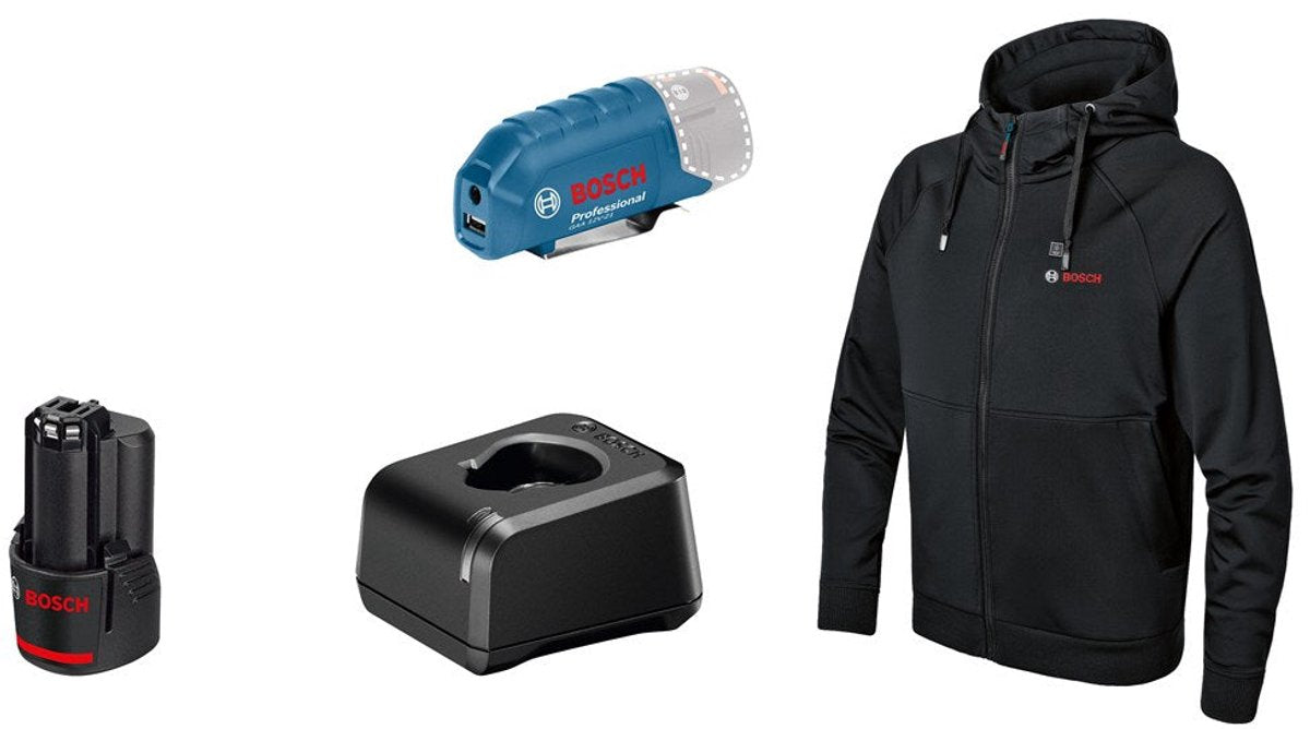 Bosch ghh 12+18v xa l kit verwarmde hoodie in doos - 06188000gd