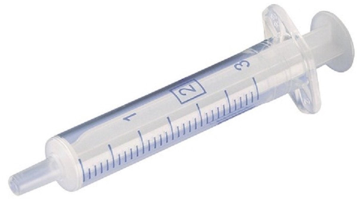 Merkloos sans marque wegwerp injectiespuit 2 ml met luer lock | 2-delig | 100 stuks