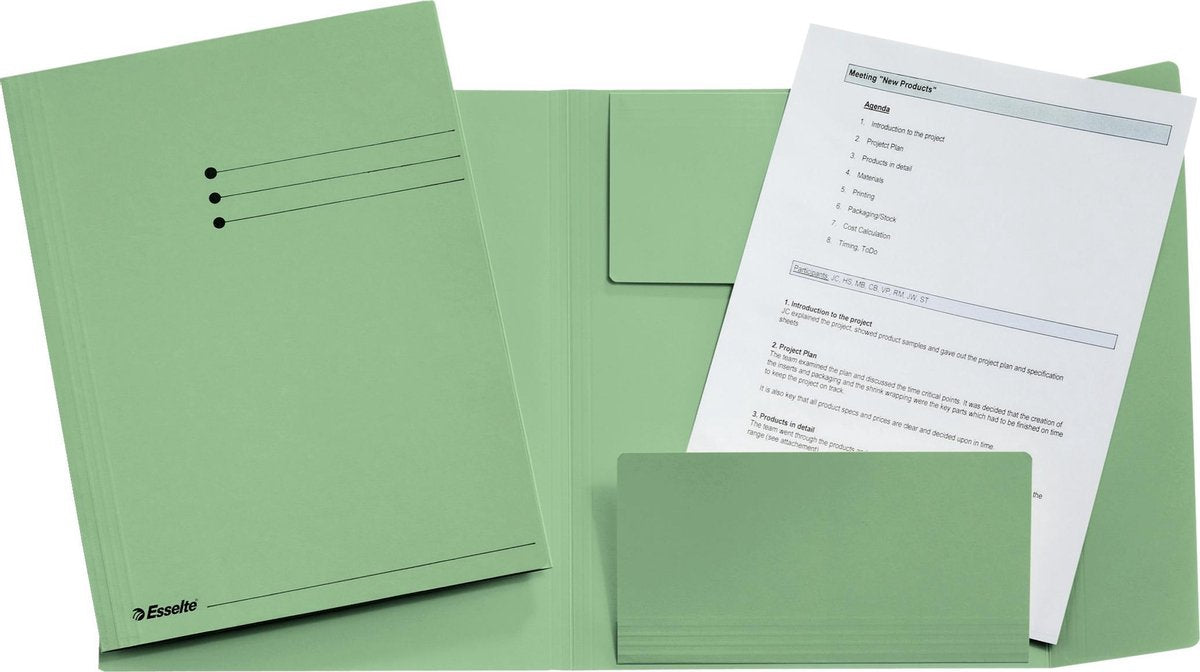 Esselte manilla 3-klepsmap - a4 - 50 stuks - groen