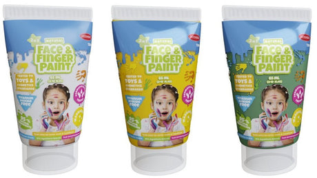 Natural face fingerpaint natural face finger paint tube - multi kleuren, 5x65ml