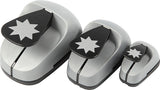 Creativ company ponsen set, grafische ster, 25+50+75 mm, 3 stuk, 1 doos
