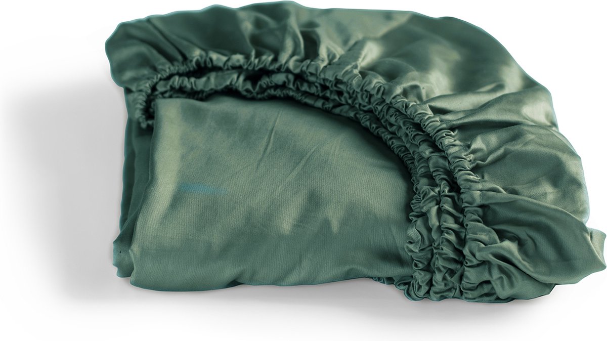 Cinderella - sundays - hoeslaken - 2 persoons - 100% katoen-satijn - 180x210 cm - tot 25 cm matrashoogte - groen