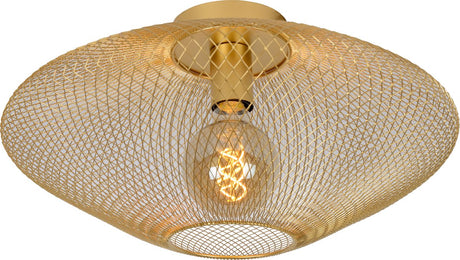 Lucide mesh - plafonnière (plafondlamp) - ø 45 cm - 1xe27 - mat goud messing