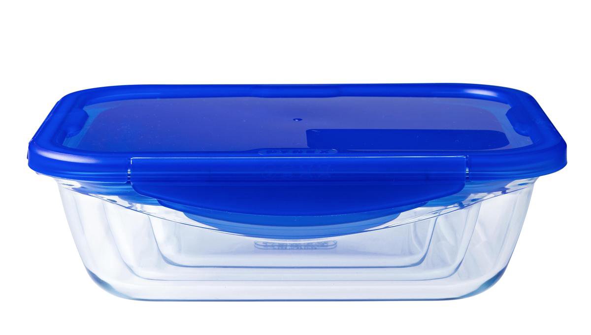 Pyrex - cook go schaal set van 7 stuks - borosilicaatglas - transparant blauw