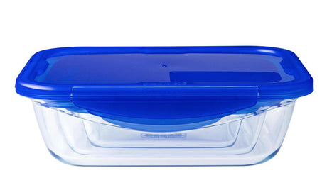 Pyrex - cook go schaal set van 7 stuks - borosilicaatglas - transparant blauw