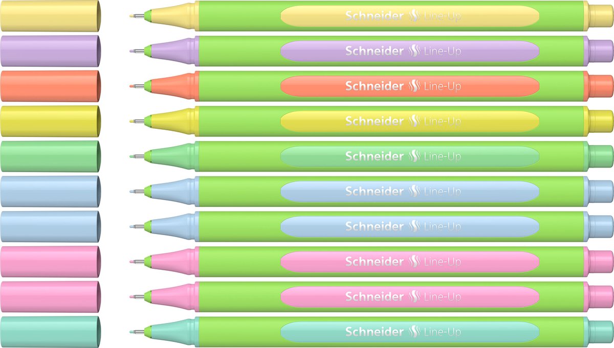 Schneider schrijfwaren schneider fineliner - line-up – lijnbreedte 0,4mm - pastel - doosje 10 stuks - s-191090