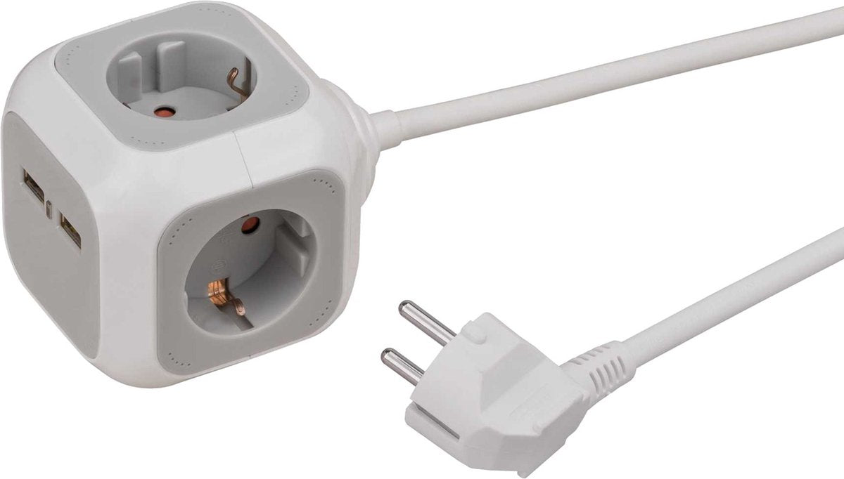 Brennenstuhl alea-power usb-charger stekkerblok 4-voudig, 1,4m h05vv-f 3g1,5