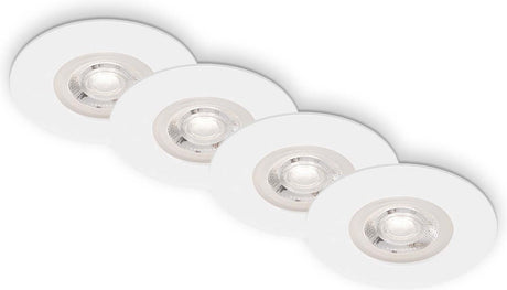 Briloner kulana - set van 4 led inbouwspots - badkamerverlichting - dimbaar - ø9 cm - ip44 - 4.9 w - 480 lm - 3.000 k - wit
