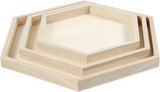 Creativ company houten dienbladen divers, set van 3