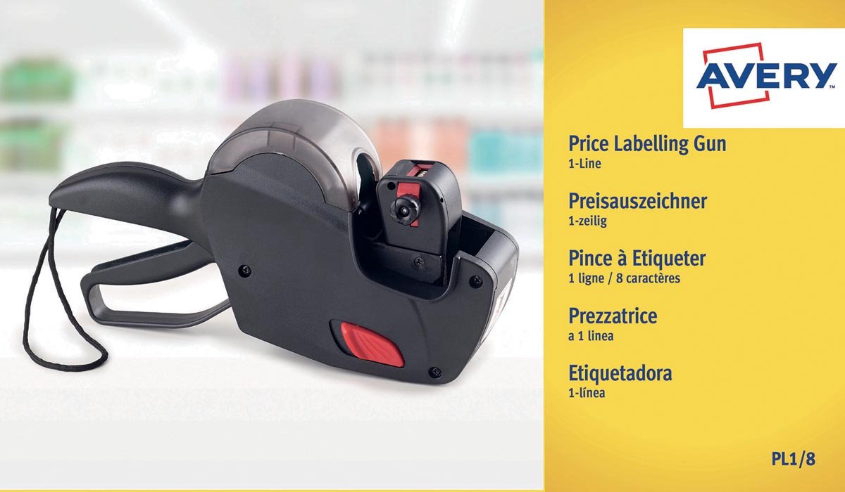 Avery - prijstang - 1 regel - 8 tekens- av-pl1 8