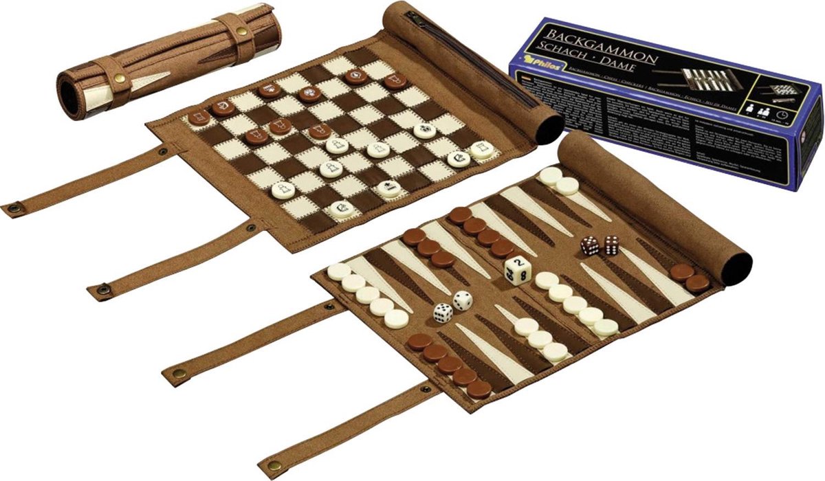 Philos backgammon, schaak- en dam reisset rol