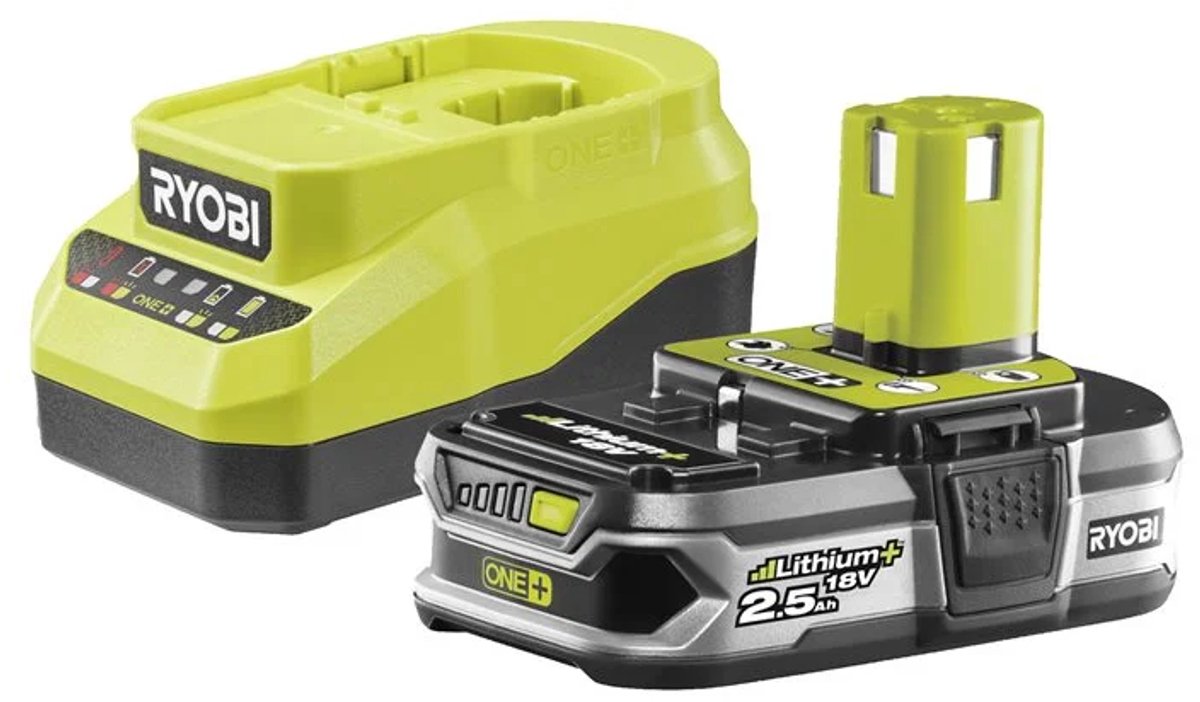 Ryobi one+™ 18v 1x 2,5 ah lithium+ accu lader set