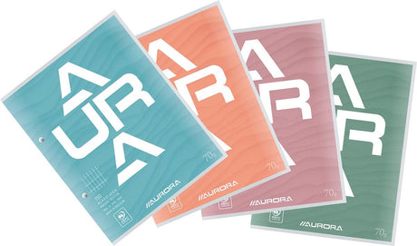 Aurora cursusblok, ft 16,5 x 21 cm, 75 vel, 2-gaatsperforatie, commercieel geruit 10 stuks