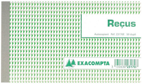Exacompta - reçus, ft 10,5 x 18 cm, franstalig, dupli (2 x 50 vel)