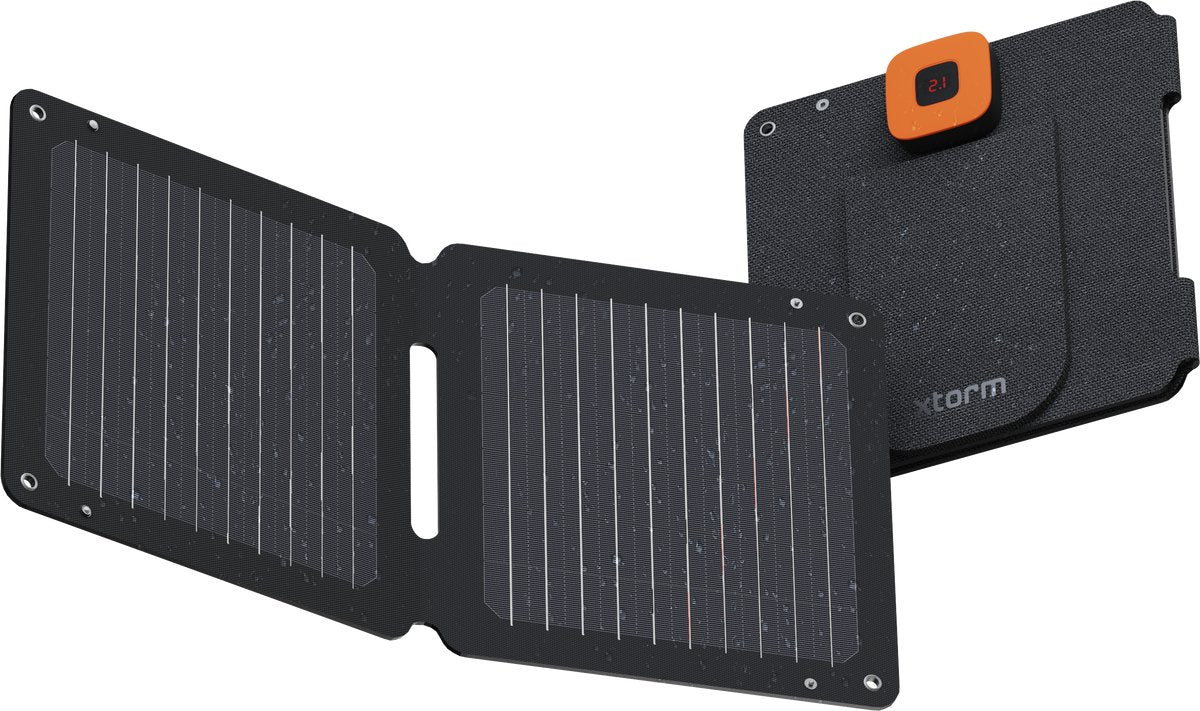 Xtorm draagbaar zonnepaneel opvouwbaar – 14w solar panel – solarbooster – outdoor kamperen – zonne-energie – flexibel – monokristallijn zonnepaneel – efte - zwart