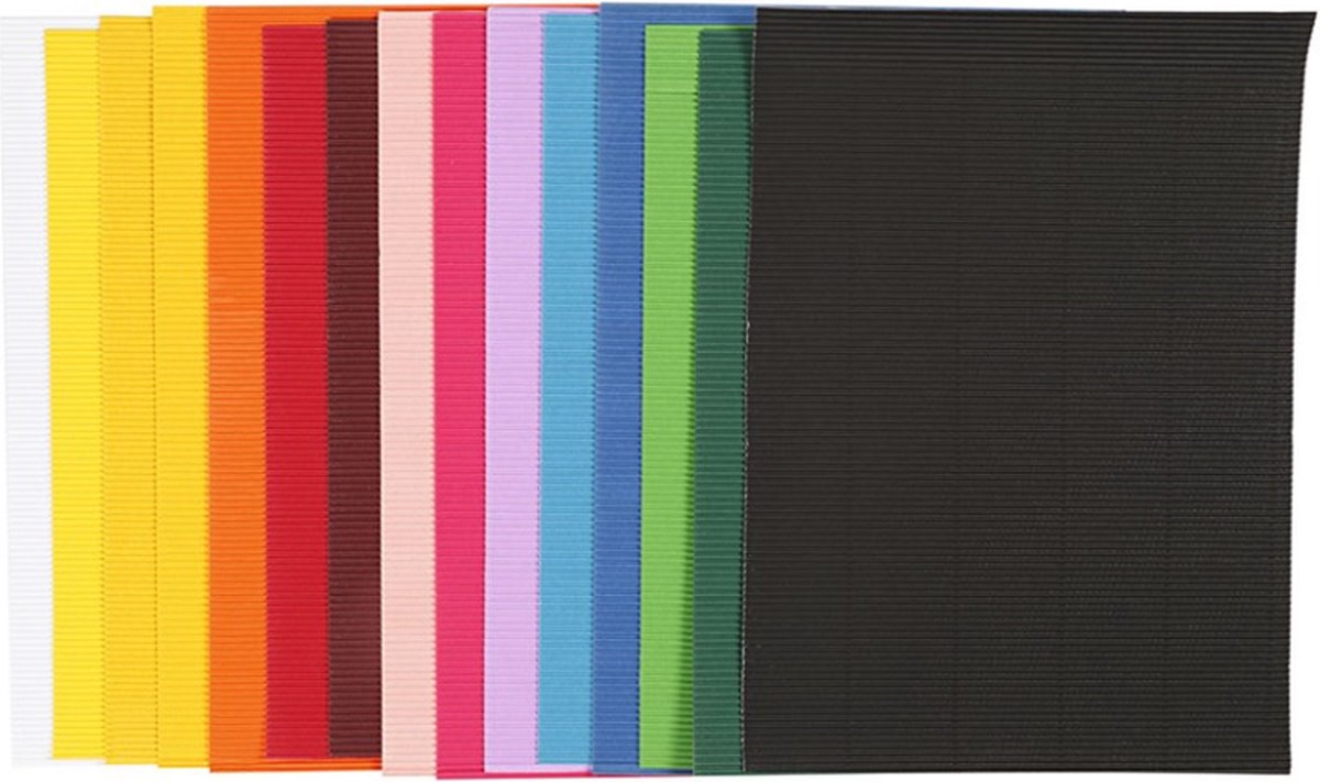 Creativ company ribbelkarton kleur 80gr, 15 vellen