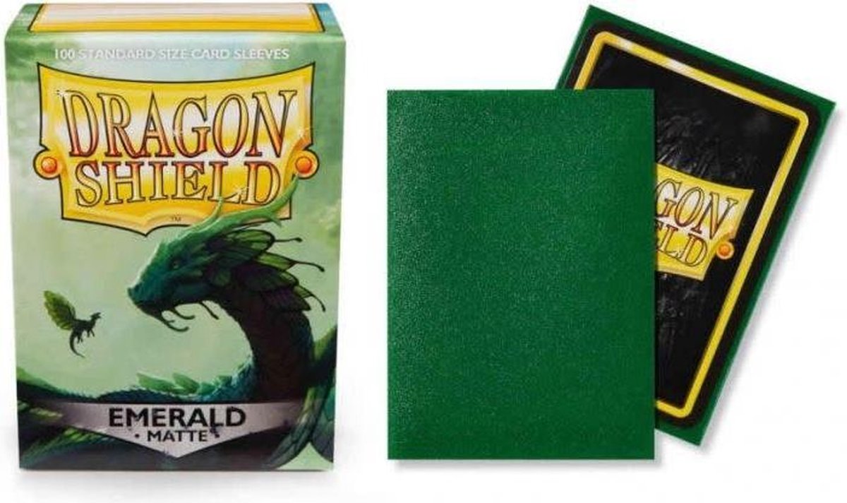 Arcane tinmen dragon shield card sleeves: standard matte green emerald - 100 stuks