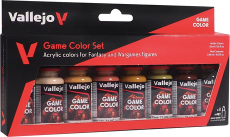 Vallejo hobbyverf acrylverf - 72187 huidskleuren voor fantasy and wargames - game color - acryl set - 8x verf set - 8 x18 ml