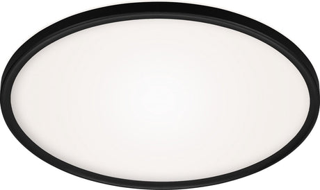 Briloner slim - led plafonniére - plafondlamp met achtergrondverlichting - 22 watt - 3000 lumen - 4000 kelvin - wit-zwart