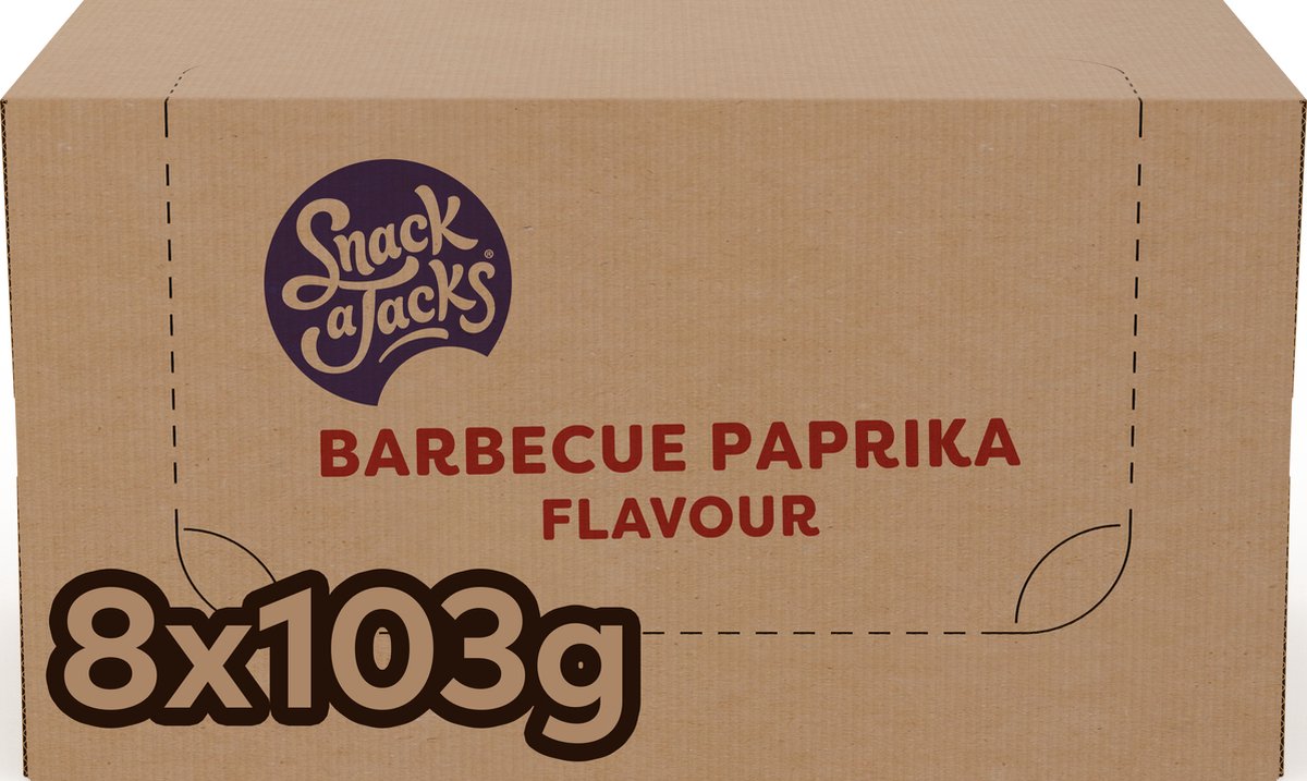 Snack a jacks rijstwafel barbecue paprika - tussendoortje - 8x103 gram