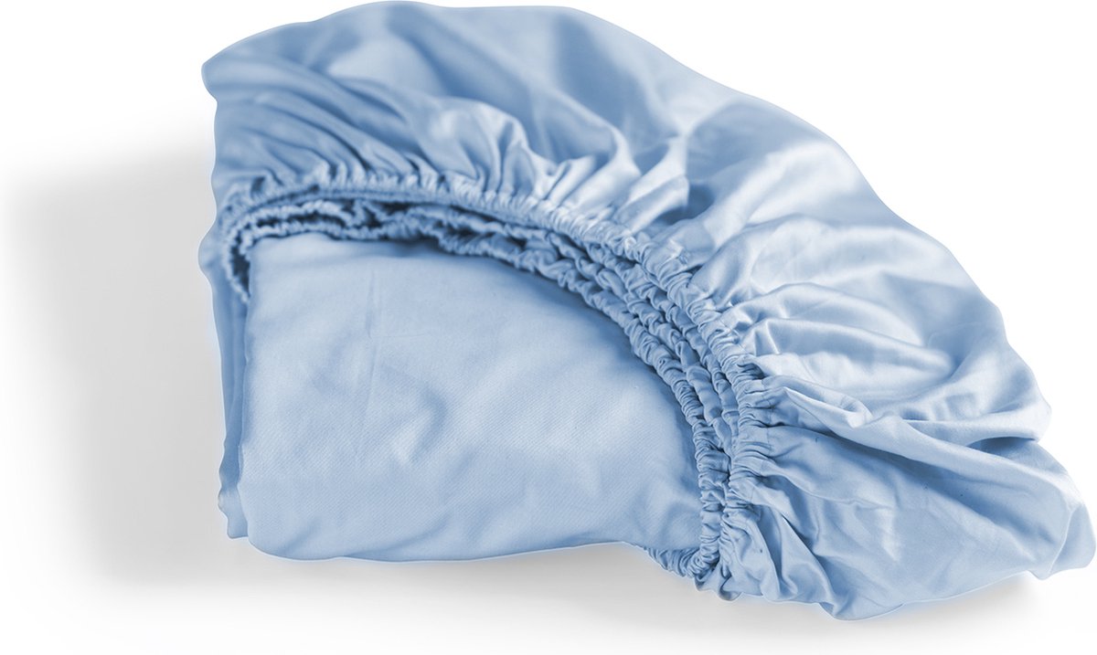 Cinderella - sundays - hoeslaken - tot 25 cm matrashoogte - satijn - 90x210 cm - lichtblauw