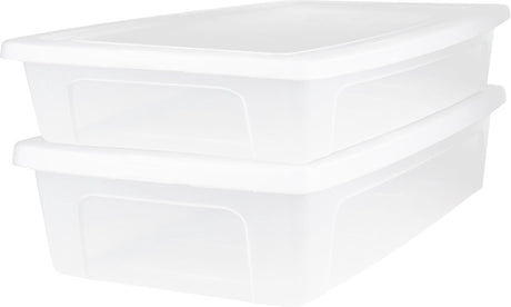 Iris clearbox opbergbox - onder-het-bed - 30l - kunststof - transparant - set van 2