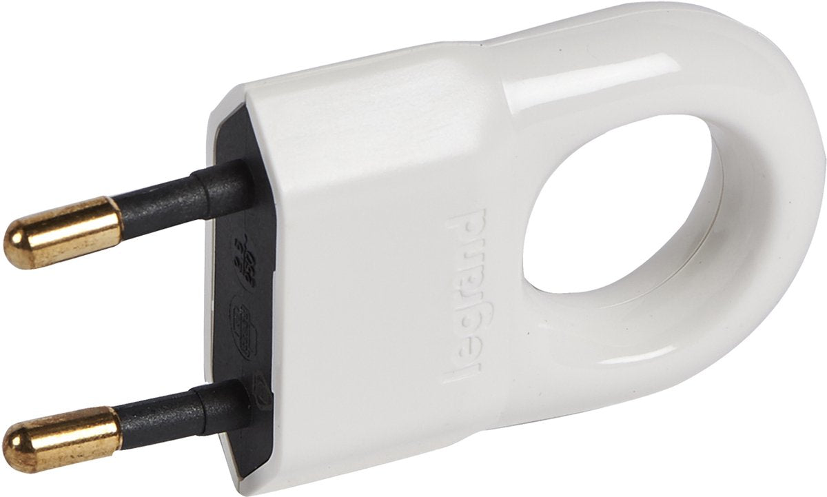 Legrand eurostekker met trekoog - 2.5a - 2-polig - wit