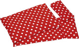 Goki poppenbeddengoed - rood met witte stippen