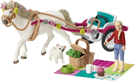 Schleich horse club speelfigurenset - koets voor paardenshow - kinderspeelgoed voor jongens en meisjes - 5 tot 12 jaar - 33 onderdelen - 42467