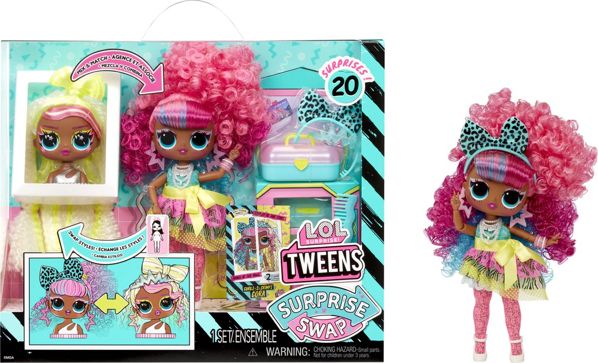 L.o.l. surprise! tweens surprise - 16,5 cm - swap modepop - curls-2-crimps cora