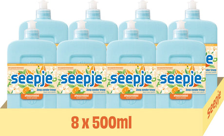 Seepje afwasmiddel - 8 x 500ml - sinaasappel - voordeelverpakking